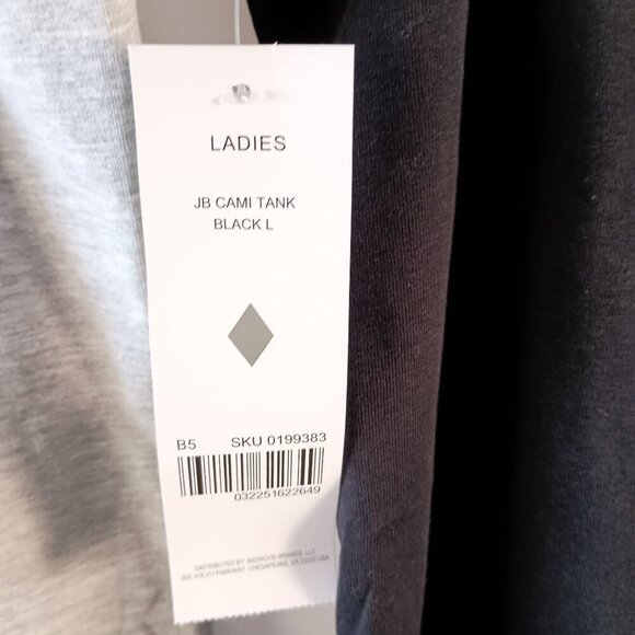 Set of 2 Just Be Camis Black Gray Size L NWT Adjustable Strap Cotton Blend - Picture 4 of 9